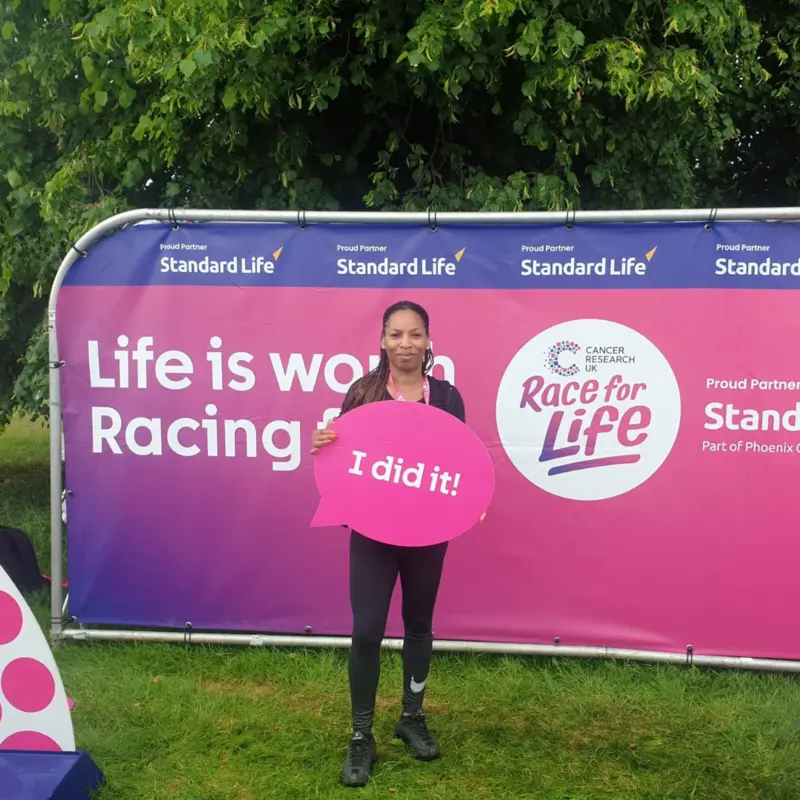 London Foster Carer takes on Cancer Research Race for Life 5k run. 