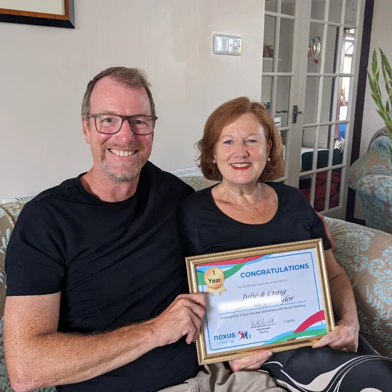 Julie and Craig celebrate 1 year since transferring fostering agencies