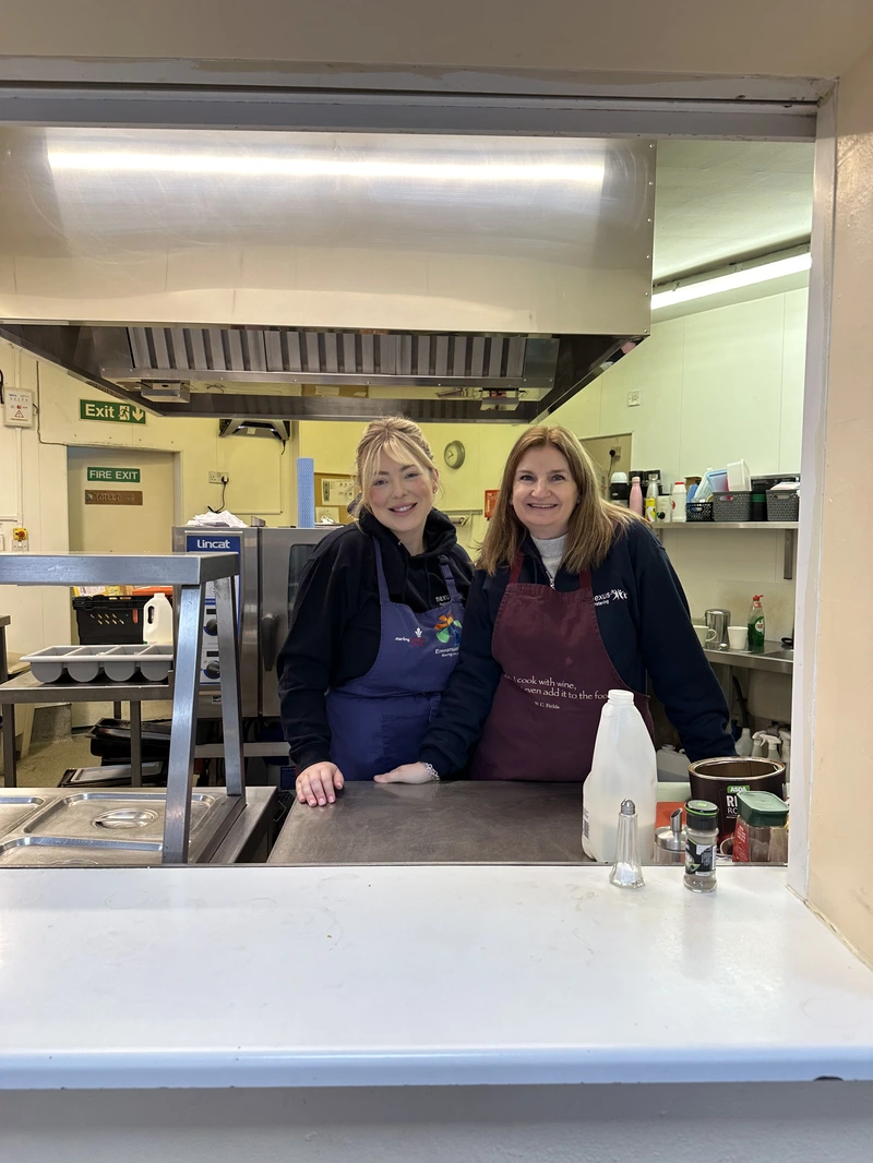 Jo and Megan from Nexus Fostering volunteer at Emmanuel House’s breakfast service in Nottingham